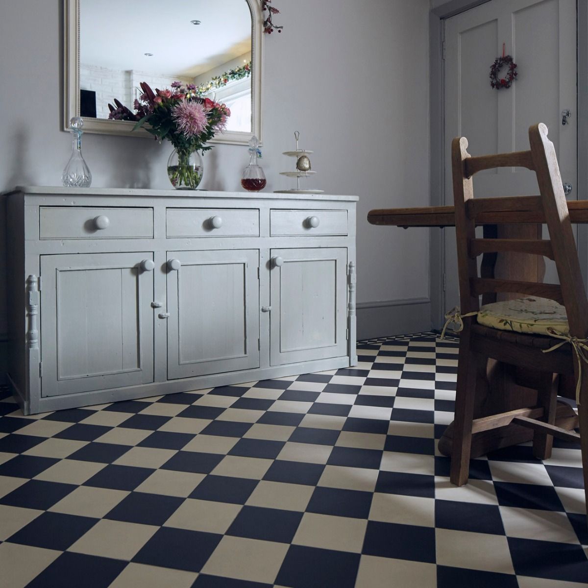 Original Style Victorian Oxford Black and White Pattern-Floor-Tile