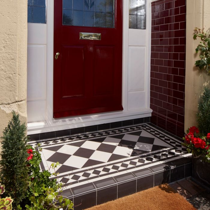 Original Style Victorian Oxford Black and White Pattern-Floor-Tile