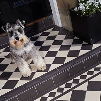 Original Style Victorian Oxford Black and White Pattern-Floor-Tile