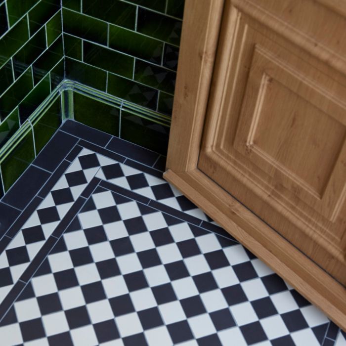 Original Style Victorian Oxford Black and White Pattern-Floor-Tile