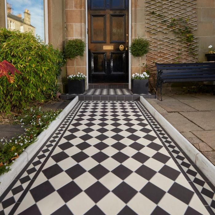 Original Style Victorian Oxford Black and White Pattern-Floor-Tile