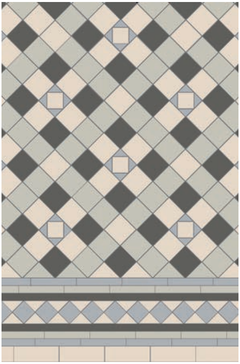Original Style Victorian Richmond Monochrome Pattern-Floor-Tile