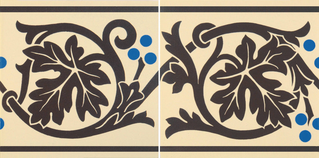 Original Style Victorian Shaftesbury Border - Set of 2-Brown on White-IM-0008662-Floor-Tile