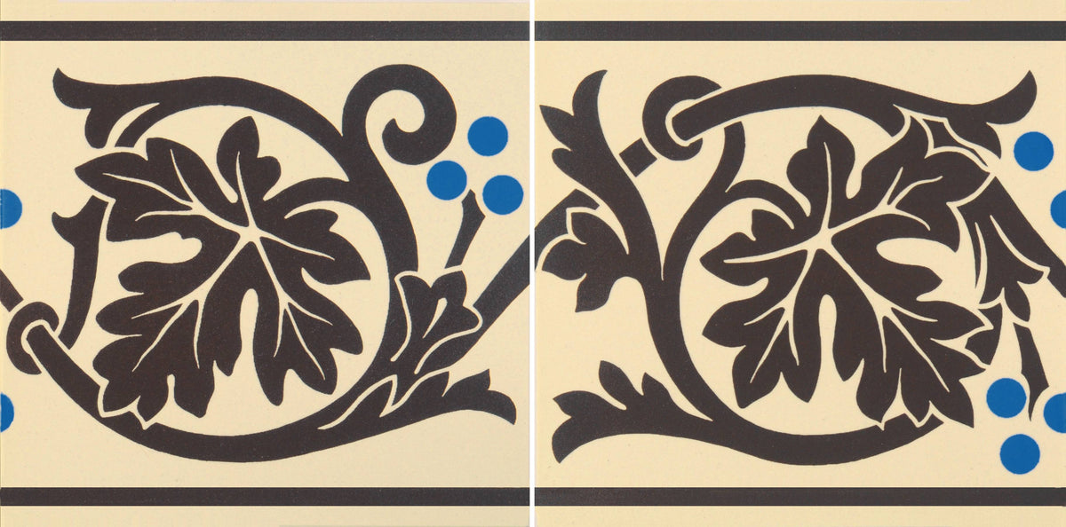 Original Style Victorian Shaftesbury Border - Set of 2-Brown on White-IM-0008662-Floor-Tile