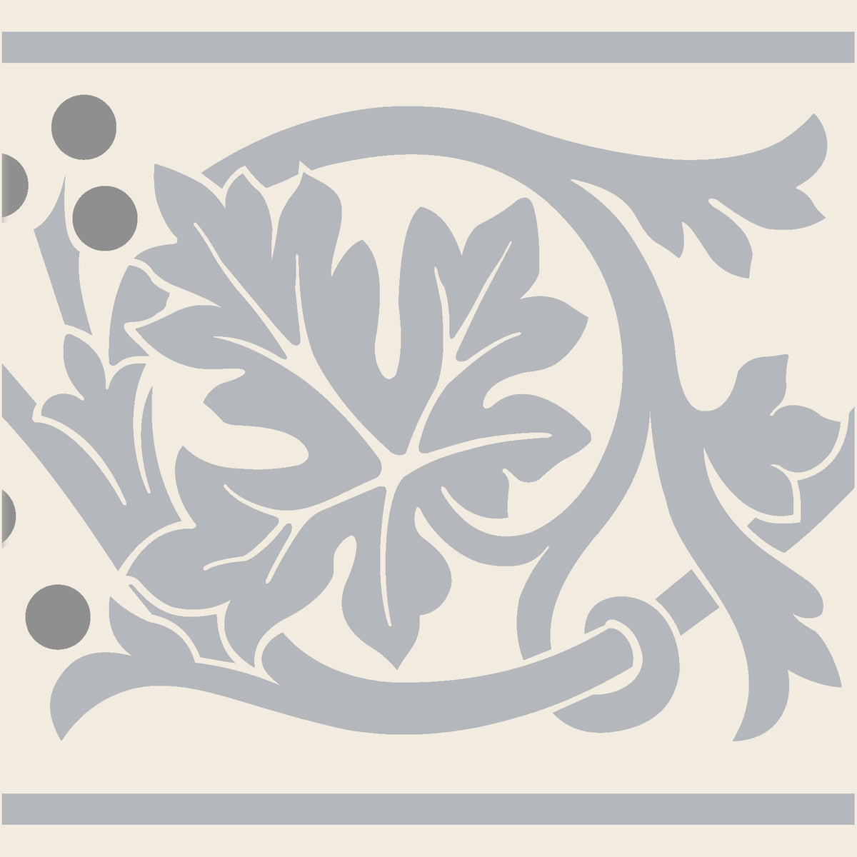 Original Style Victorian Shaftesbury Border - Set of 2-Grey on Dover White-IM-0030359-Floor-Tile