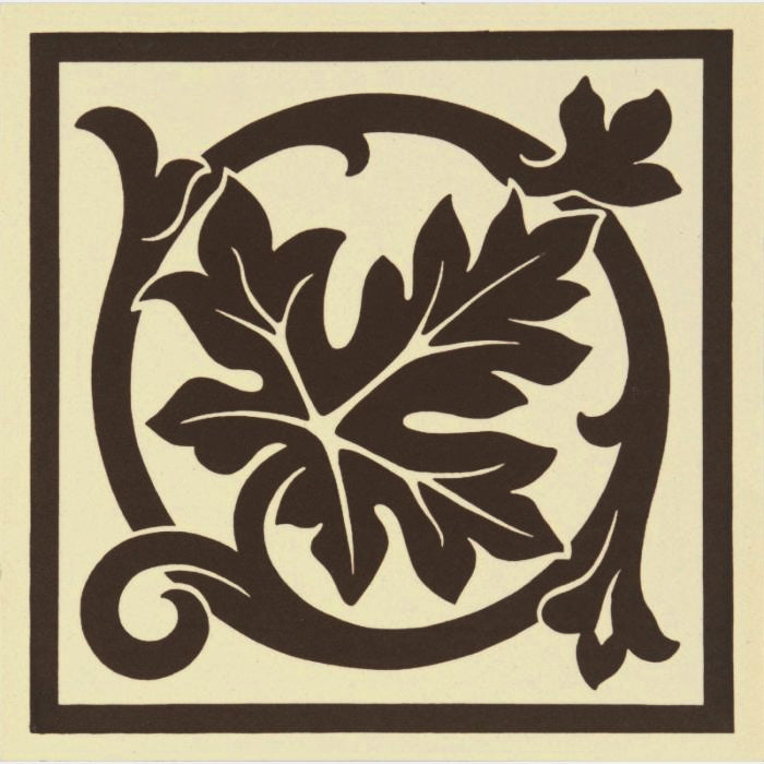 Original Style Victorian Shaftesbury Corner-Brown on White-IM-0008202-Floor-Tile