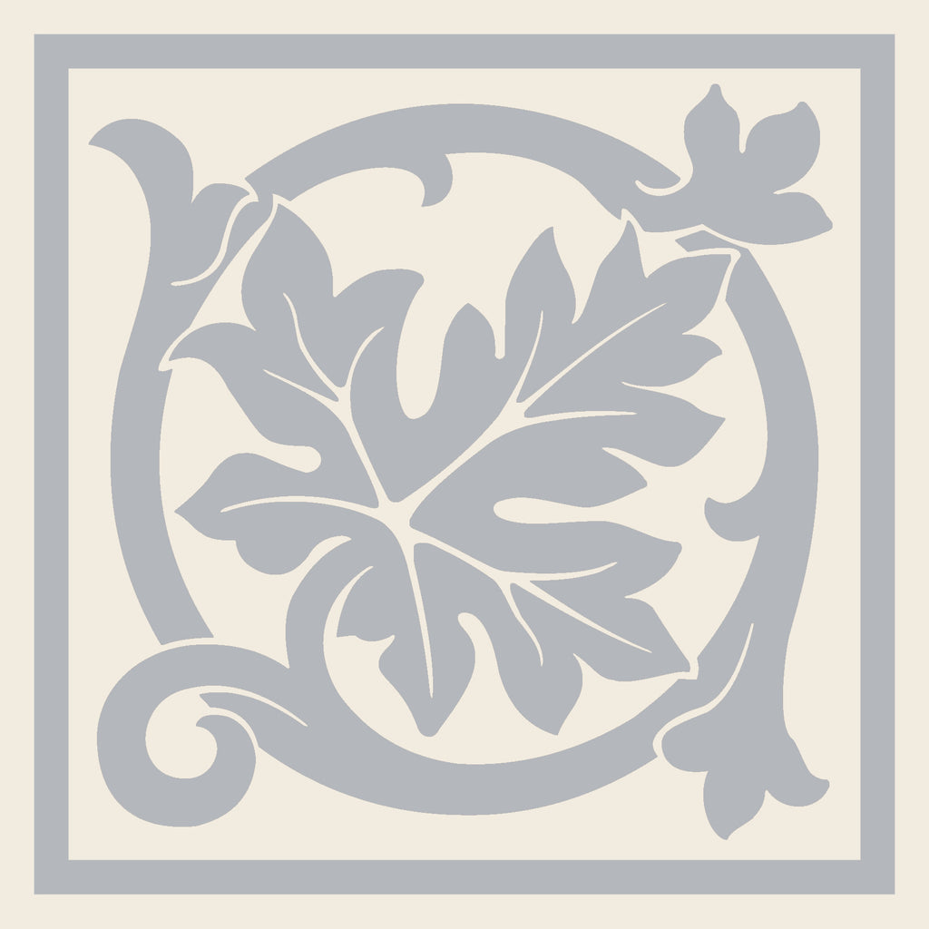 Original Style Victorian Shaftesbury Corner-Grey on Dover White-IM-0030358-Floor-Tile