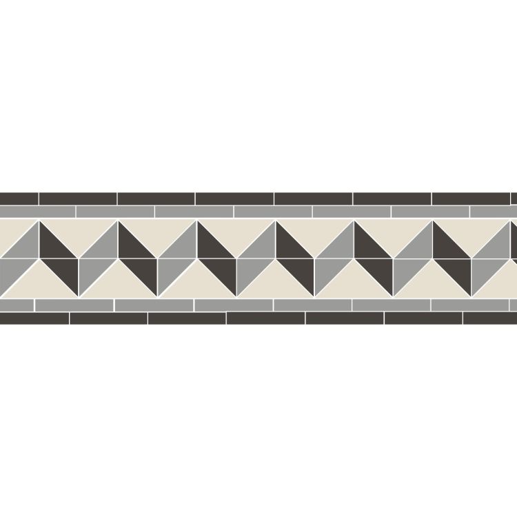 Original Style Victorian Shelley Black Dover White and Grey Border-Floor-Tile