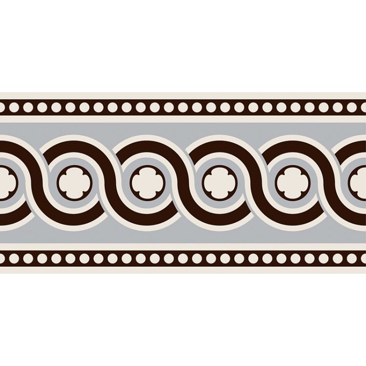 Original Style Victorian Telford Border-Black on Dover White-IM-0017107-Floor-Tile