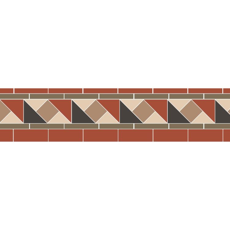 Original Style Victorian Wilde Red Black and Regency Bath Border-Floor-Tile