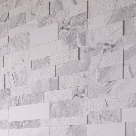 Verona Splitface Oswald White Matt Porcelain Wall Tile 15x61cm