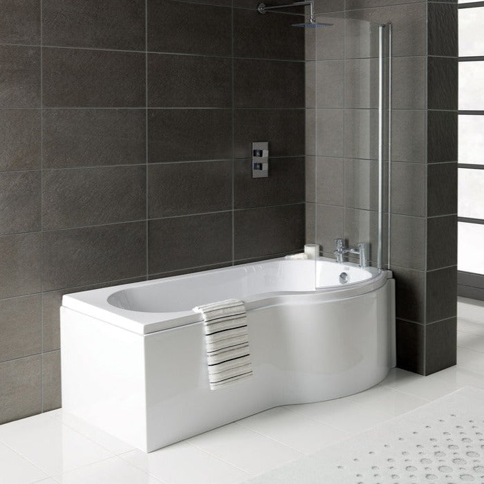 P-Shape Shower Bath, Panel & Screen-Baths-DIBSHP0014-RIght Hand-