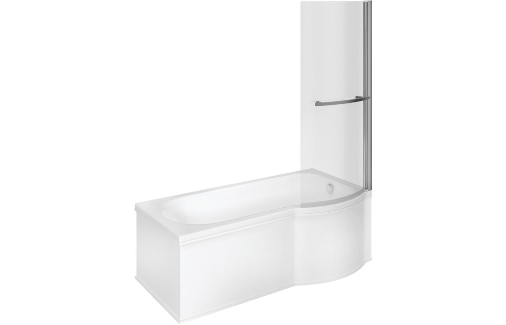P Shape SUPERCAST Shower Bath, Panel & Screen-Shower Baths-DIBSHP0018-Right Hand-