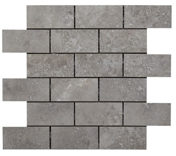 Verona Valley Grey Mix Brick Mosaic Mosaic Wall and Floor Tile 30x30cm