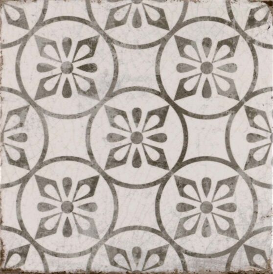 Verona Garcia Petal Grey Matt Glazed Porcelain Wall & Floor Tile 20x20cm