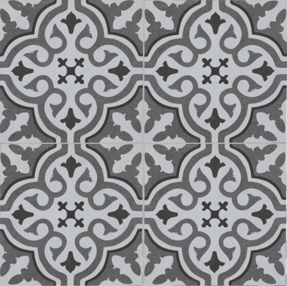 Verona Rothko Black Pre-Scored Matt Glazed Ceramic Wall & Floor Tile 45x45cm