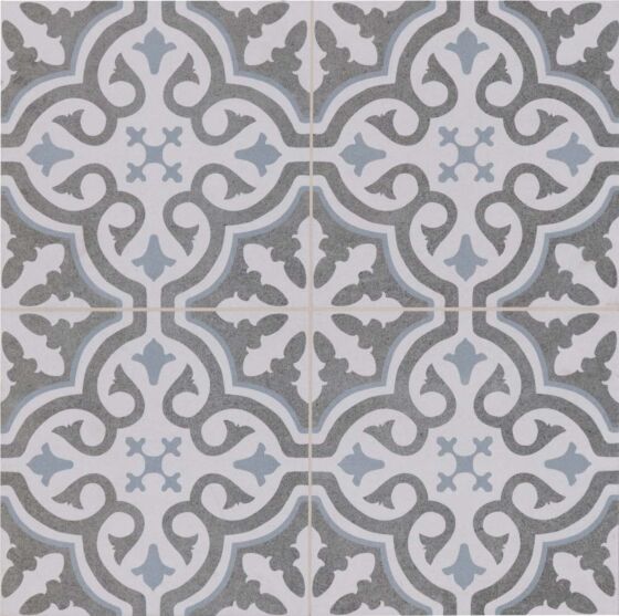 Verona Rothko Blue Pre-Scored Matt Glazed Ceramic Wall & Floor Tile 45x45cm