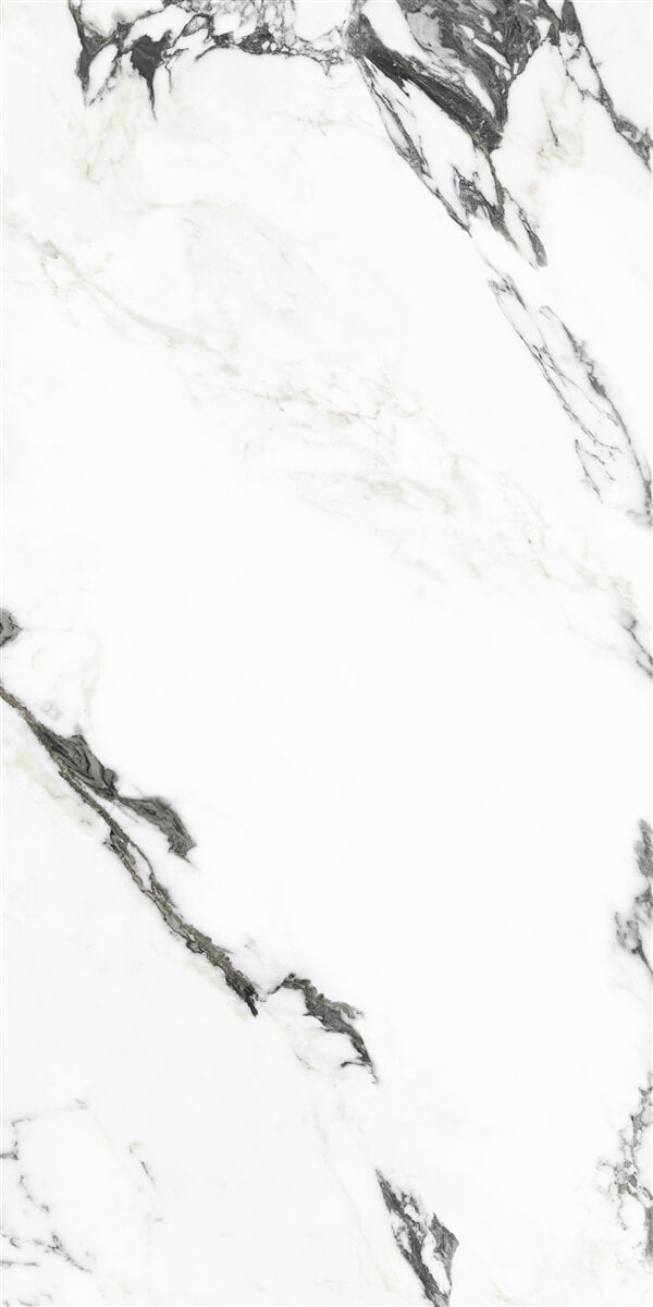 Panda Marble Effect White Polished Tile 60x120cm