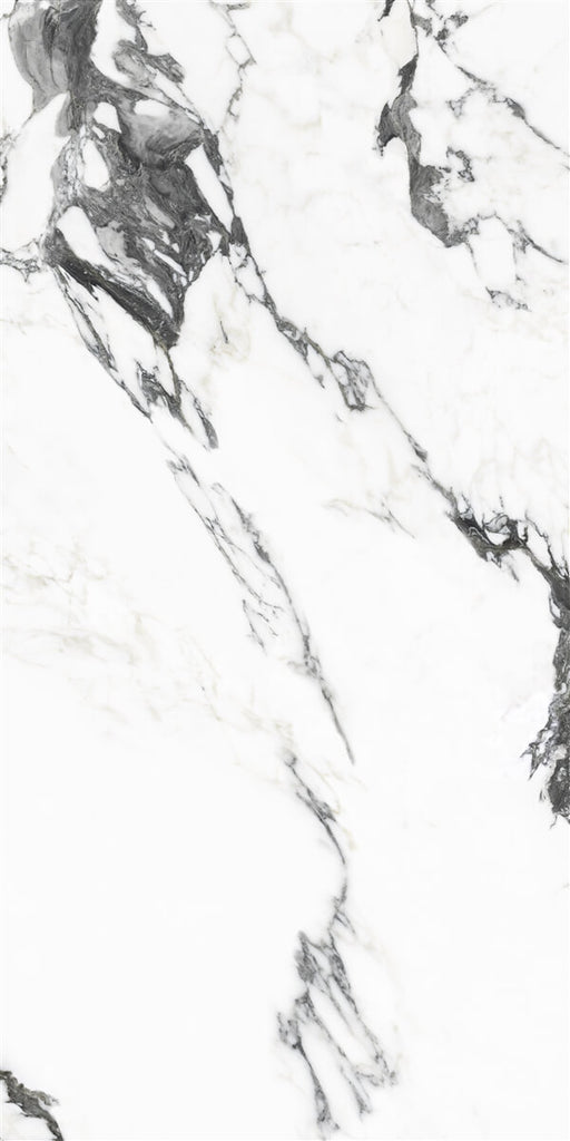 Panda Black and White Marble Effect Polished Tile 60x120cm