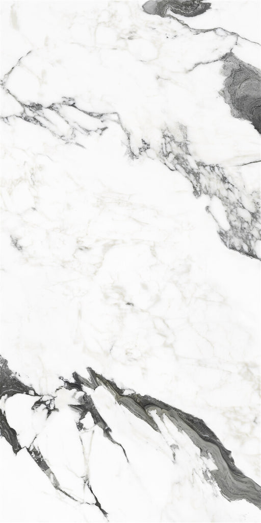 Panda Black and White Marble Effect Polished Tile 60x120cm