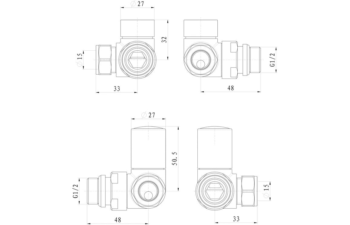 Patterned Chrome Radiator Valves-Heating-DIRA0224-
