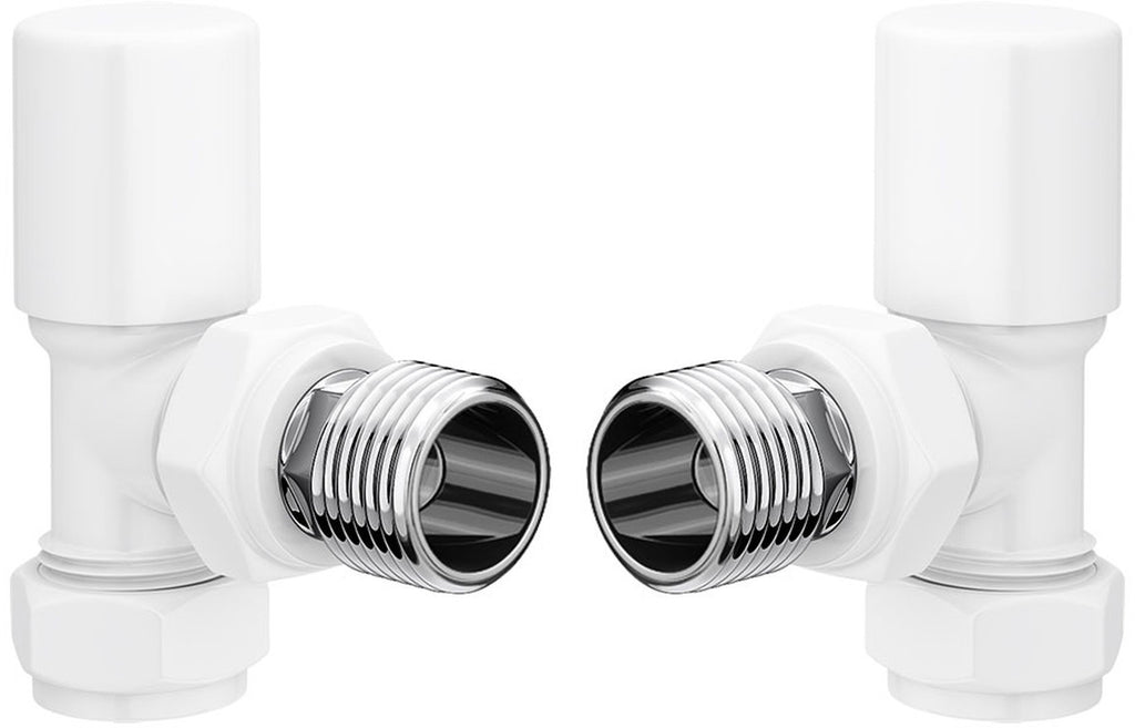 Patterned White Radiator Valves-Heating-DIRA0268-Angled-