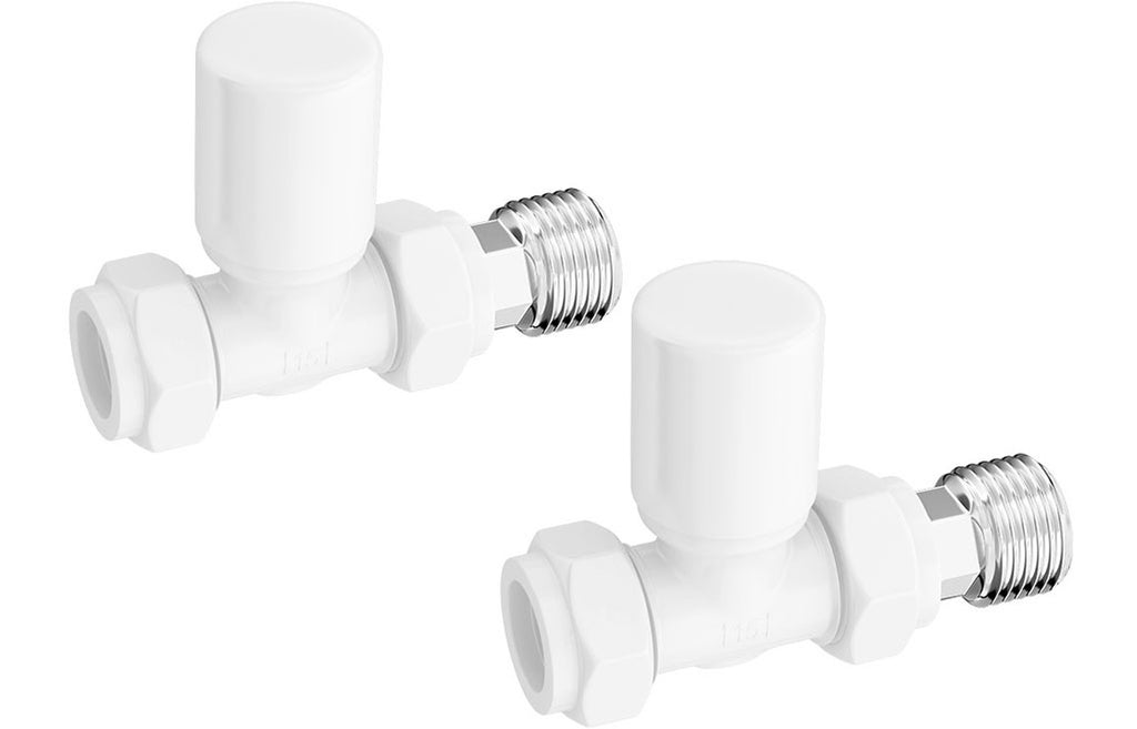 Patterned White Radiator Valves-Heating-DIRA0268-Straight-
