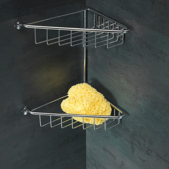 Penelope 2-Tier Corner Shower Caddy - Chrome-Enclosure Accessories-DIAC0140-