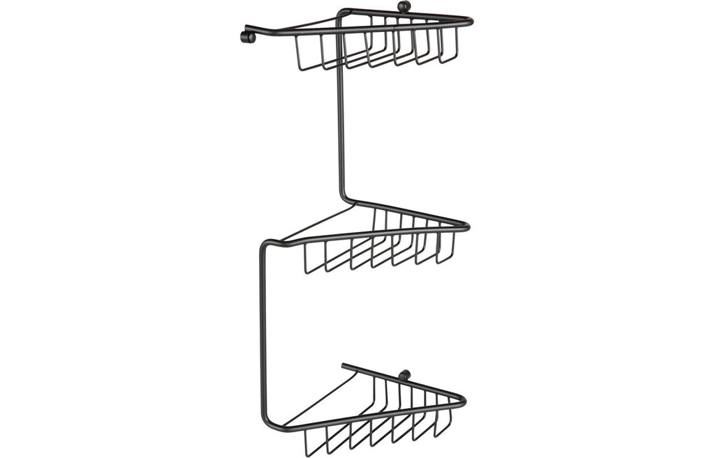 Penelope 3-Tier Corner Shower Storage - Black-Enclosure Accessories-DIAC0186-