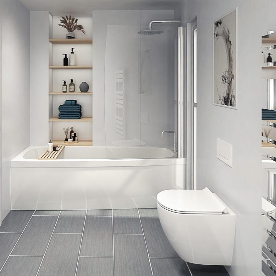 Perform Panel White Gloss 1200x2400mm Bathroom Wall Panels-5203