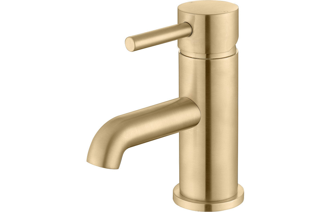 Pescara Basin Mixer - Brushed Brass-Basin Taps-DITS1332-