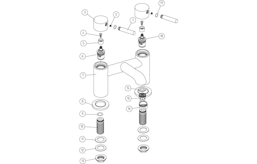 Pescara Bath Filler - Brushed Brass-Bath Taps-DITB2270-