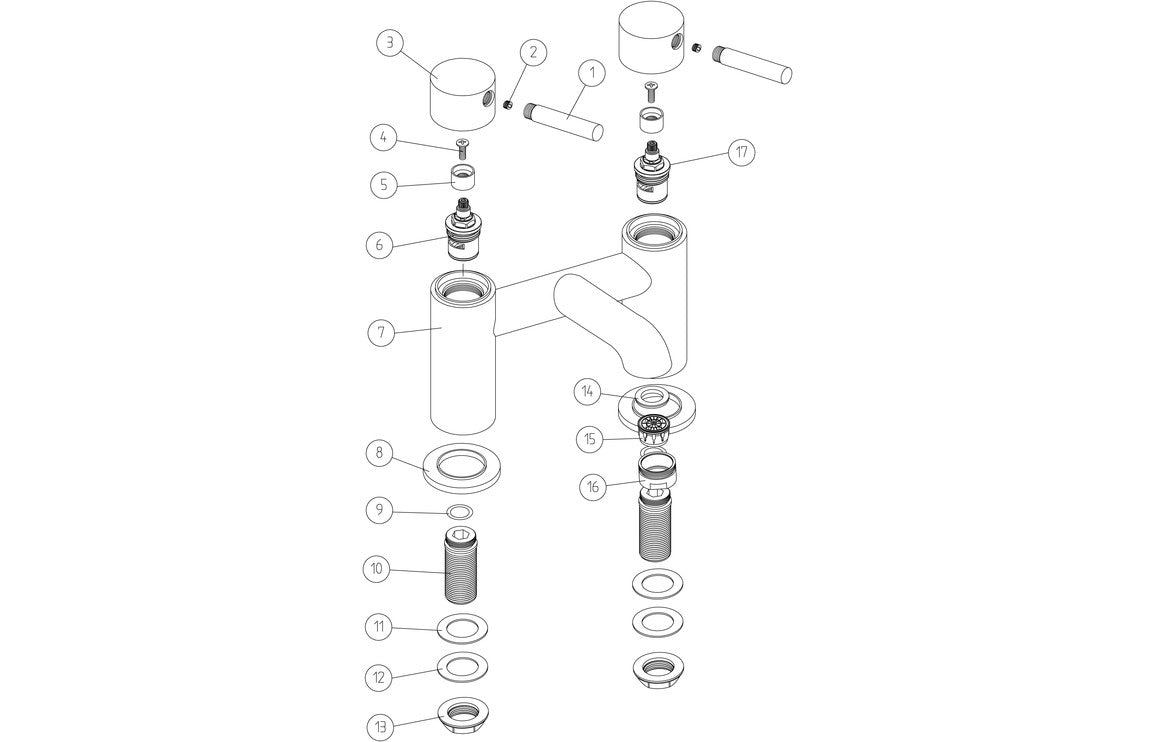 Pescara Bath Filler - Chrome-Bath Taps-DITB2258-