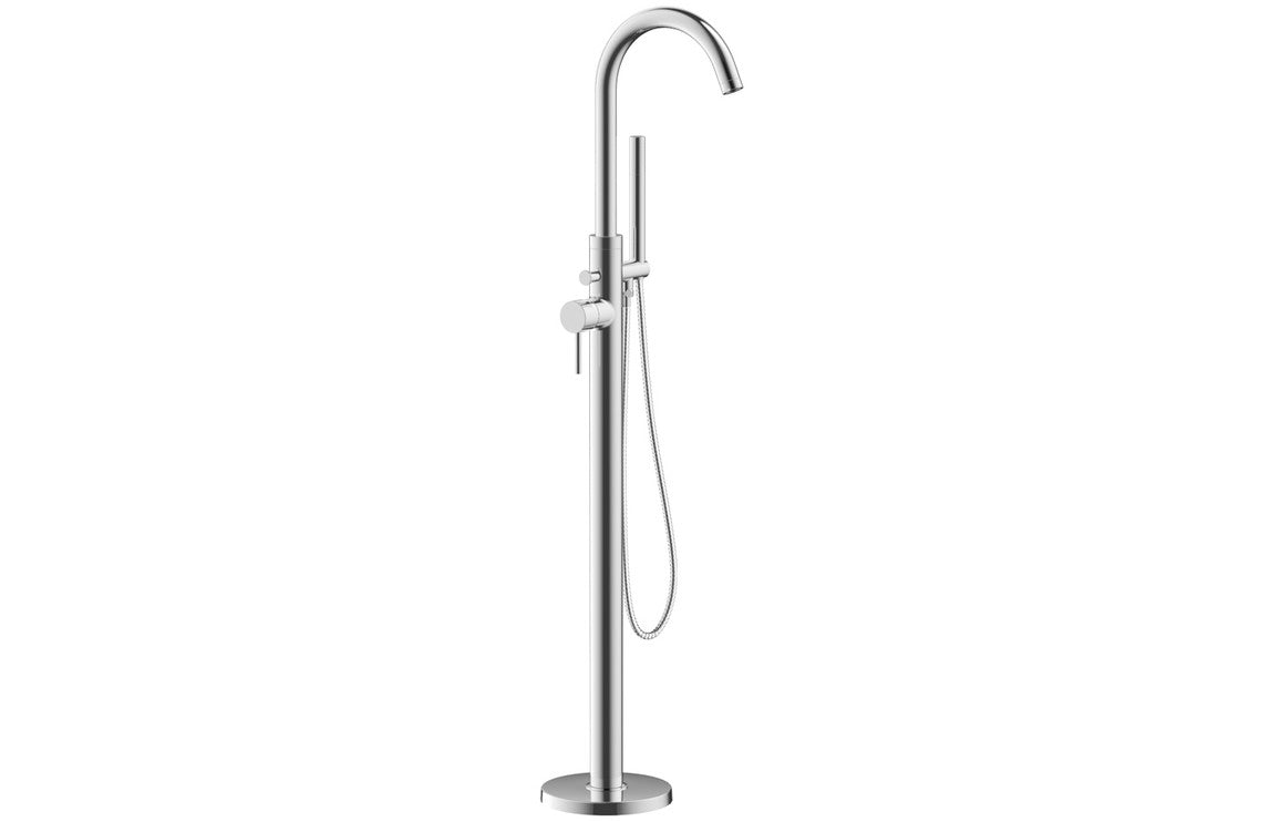 Pescara Floor Standing Bath/Shower Mixer - Chrome-Bath Taps-DITB1146-