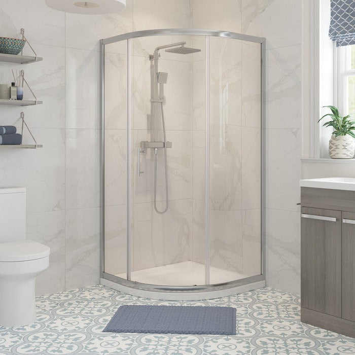 Quadrant Shower Enclosure 1 Door 900mm Chrome-Shower Enclosures-DIEQ9082-