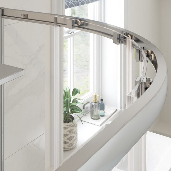 Quadrant Shower Enclosure 900mm Chrome-Shower Enclosures-DIEQ9092-