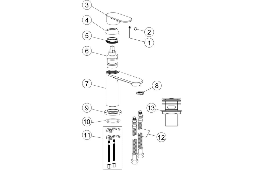 Rasilia Basin Mixer - Chrome-Basin Taps-CAPTA4208-