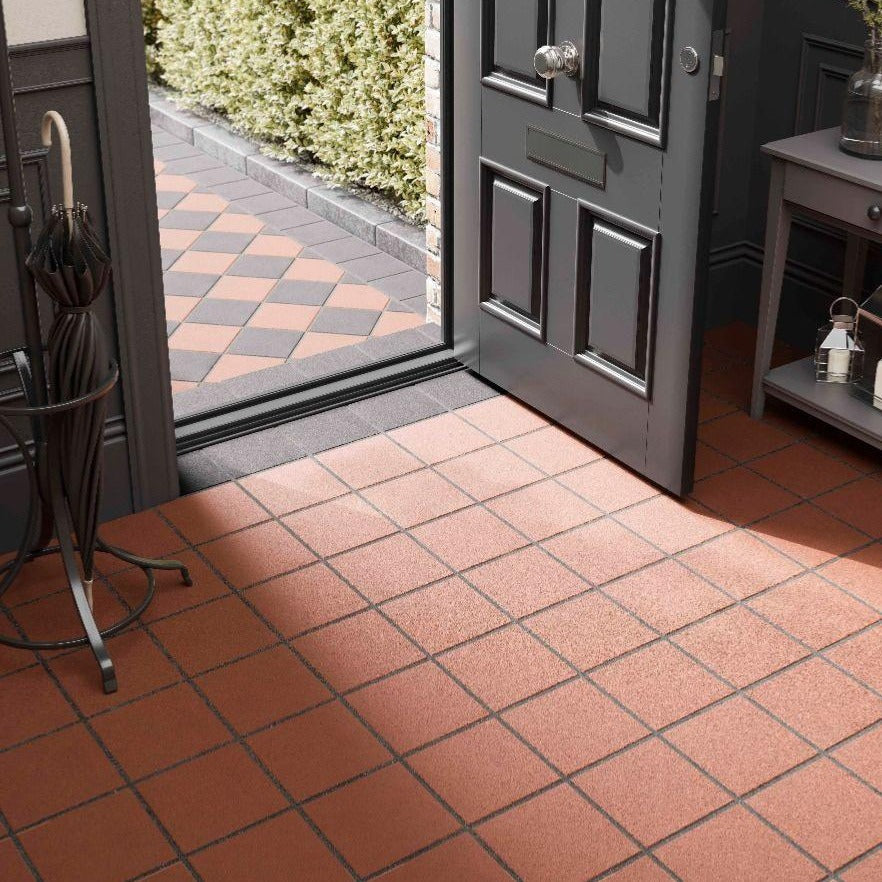 Red Large Format Anti Slip Quarry Tile 20x20cm