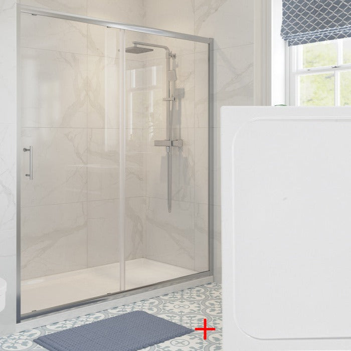 Reflexion Classix 1200mm Sliding Door & 760mm Tray Pack-Shower Enclosures-DIESP1253-