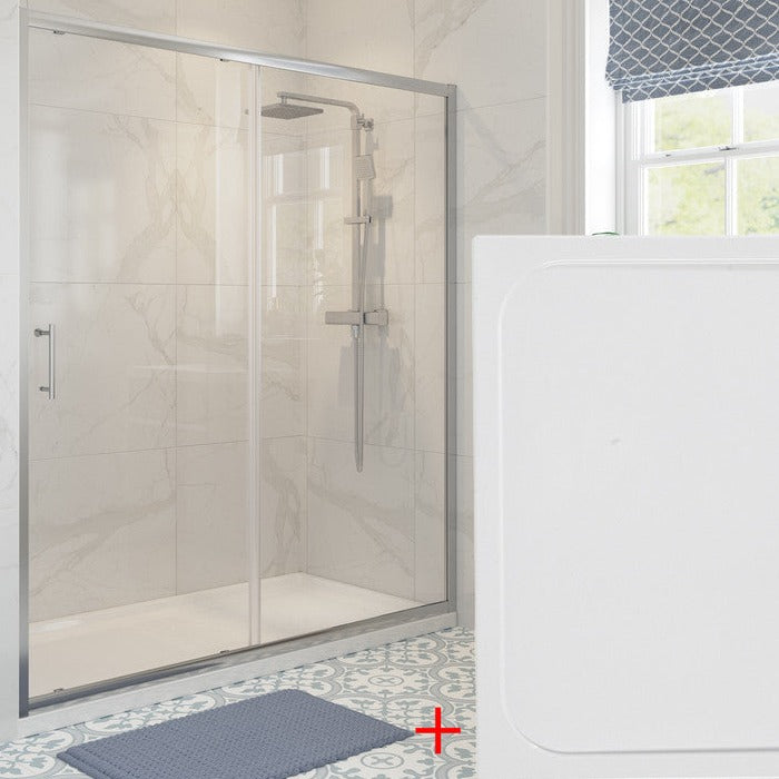 Reflexion Classix 1200mm Sliding Door & 800mm Tray Pack-Shower Enclosures-DIESP1255-