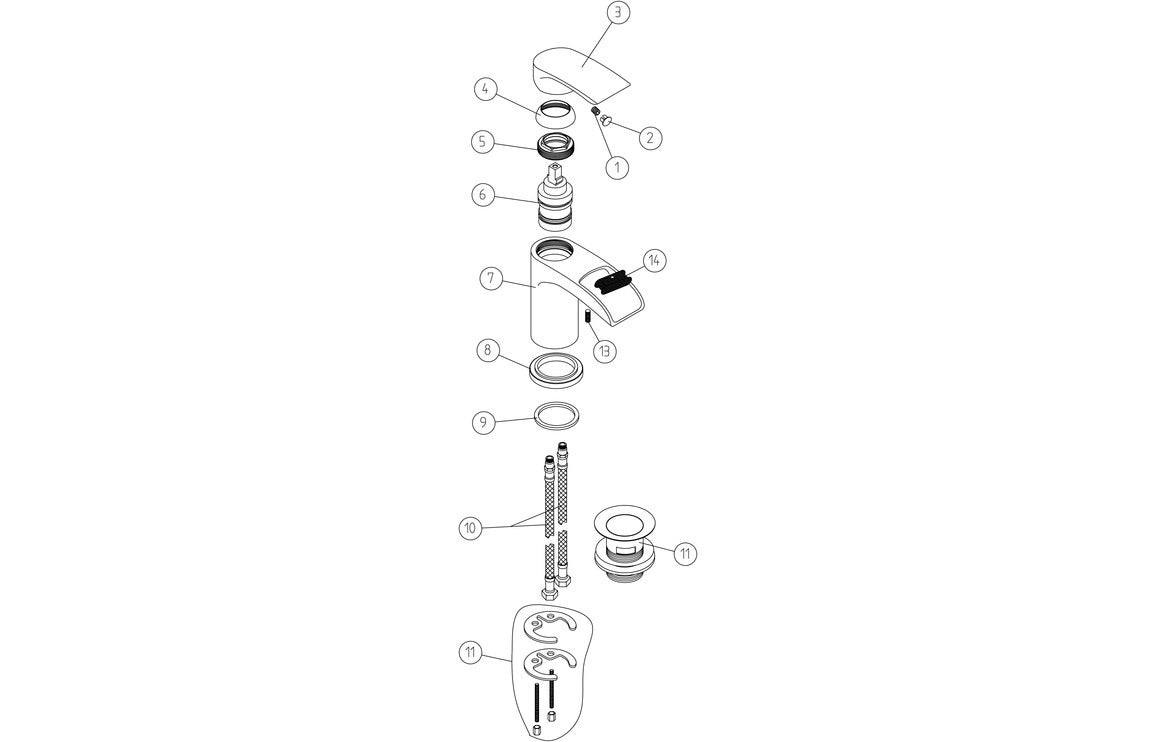Reims Basin Mixer - Chrome-Basin Taps-DITS1250-