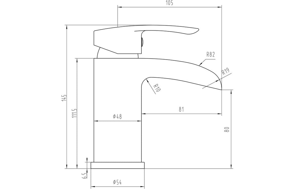 Reims Basin Mixer - Chrome-Basin Taps-DITS1250-