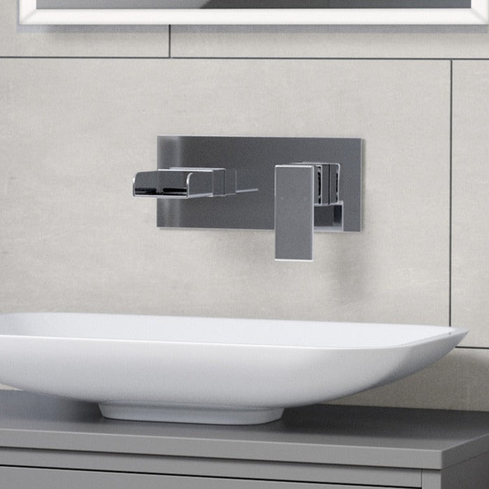 Ricco Wall Mounted Basin Mixer - Chrome-Basin Taps-