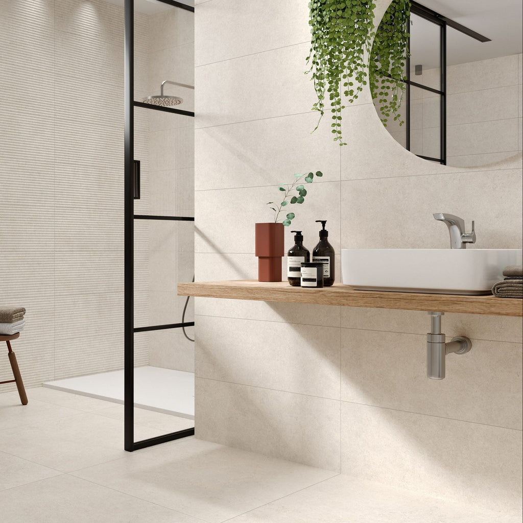 Roca Limestone Porcelain Wall Tile 30x90cm