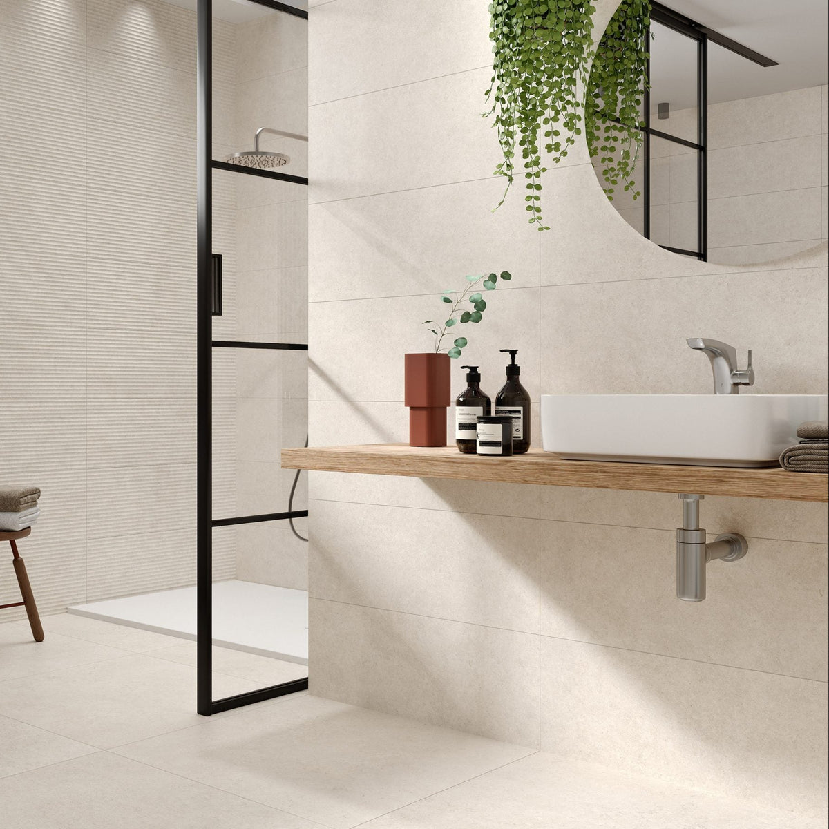 Roca Limestone Porcelain Wall Tile 30x90cm