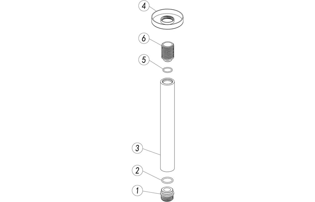 Round Ceiling Arm 180mm - Chrome-Shower Arms-DICM0656-