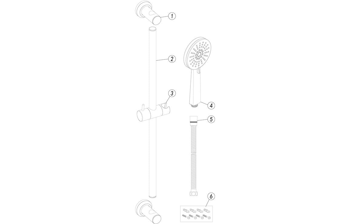 Round Premium Slider Rail Kit & 3 Mode Handset-Shower Rail Kits-DICM0618-