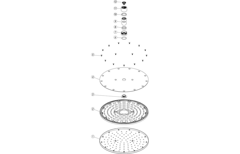 Round Showerhead - Chrome-Shower Heads-DICM0632-