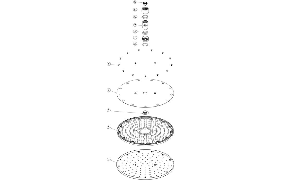 Round Showerhead - Chrome-Shower Heads-DICM0632-
