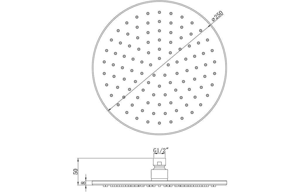 Round Showerhead - Chrome-Shower Heads-DICM0632-